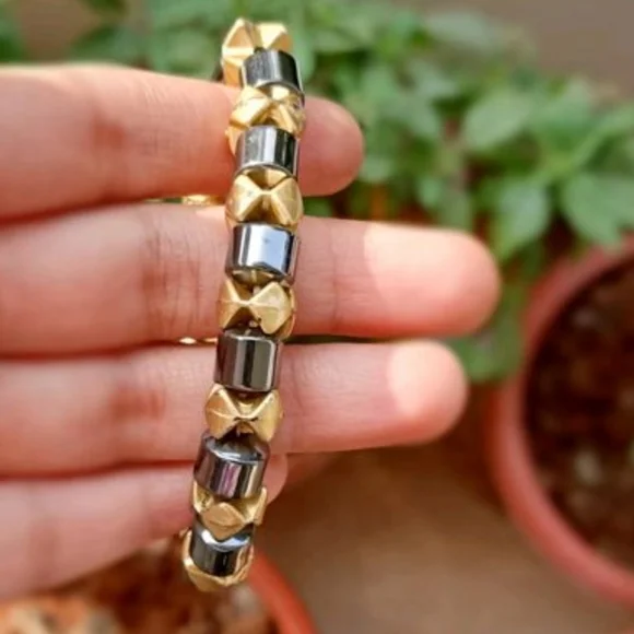 Vintage Handmade Golden Gray Bracelet.
